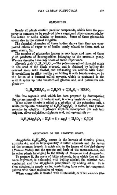 A Manual of the Chemistry of the Carbon Compounds