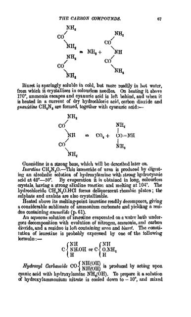 A Manual of the Chemistry of the Carbon Compounds