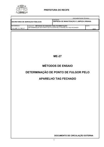 Determinacao do Ponto de Fulgor pelo Aparelho TAG fechado