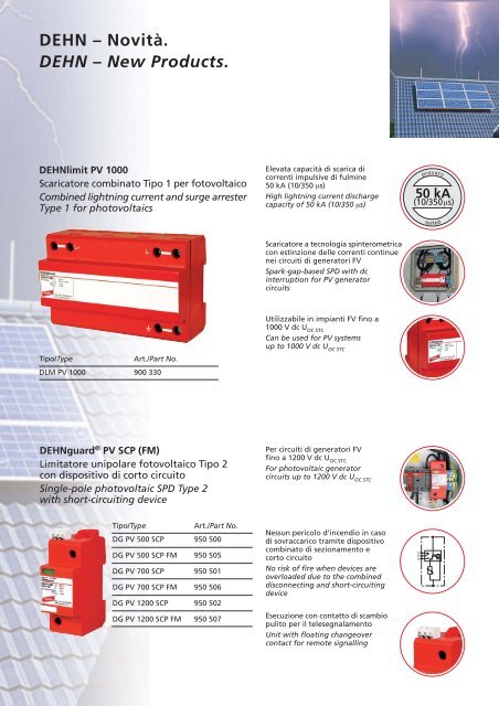 DEHN protegge impianti fotovoltaici. DEHN protects ... - Rexel