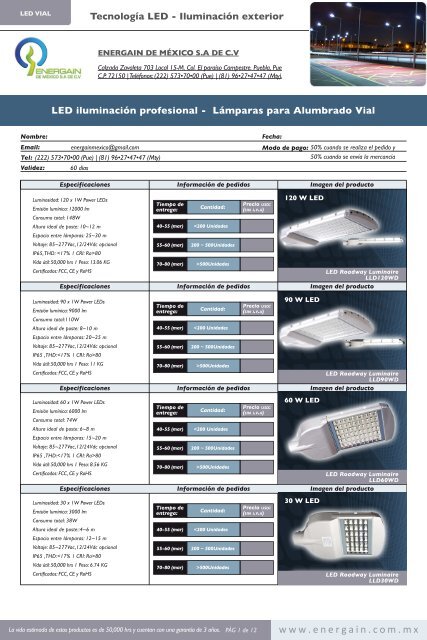 Tecnología LED - Energain de Mexico SA de CV