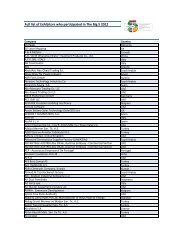 Full list of Exhibitors who participated in The Big 5 2012