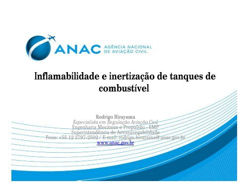 Inflamabilidade e inertização de tanques de combustível - Anac