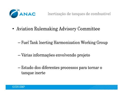 Inflamabilidade e inertização de tanques de combustível - Anac
