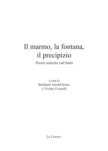 Il marmo, la fontana, il precipizio - Casa editrice Le Lettere