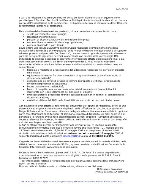 Monitoraggio - Istituto Professionale A. De Pace