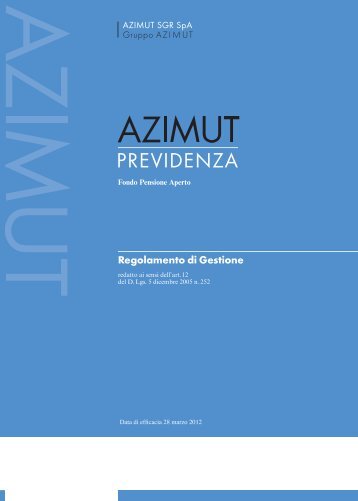Regolamento di gestione Azimut Previdenza