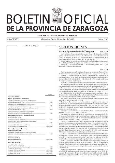 BOLETIN OFICIAL - Diputación Provincial de Zaragoza