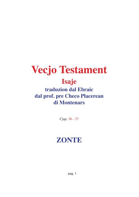Vecjo Testament - Glesie Furlane