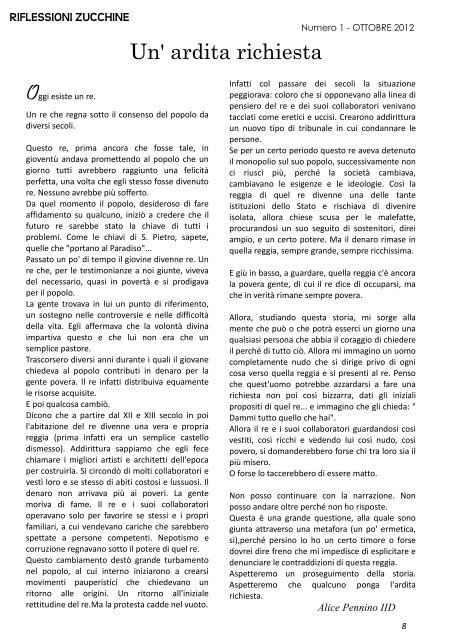 Numero 1 – OTTOBRE 2012 Il Bartolomeo - Liceo Classico B. Zucchi