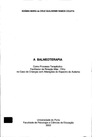 A BALNEOTERAPIA - Repositório Aberto da Universidade do Porto