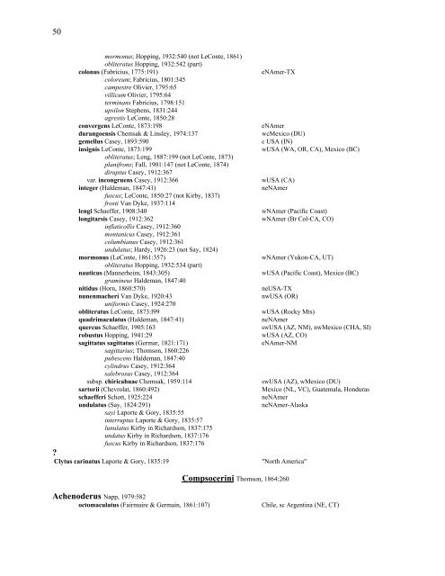 Checklist of the Cerambycidae, or longhorned beetles (Coleoptera ...