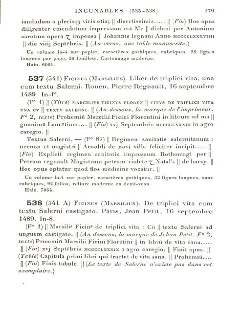 CATALOGUE DES INCUNABLES DE LA BIBLIOTHÈQUE MAZARINE