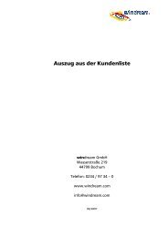 Auszug aus der Kundenliste - Windream GmbH