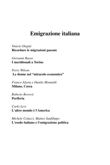Emigrazione Italiana (237 KB/ pdf)