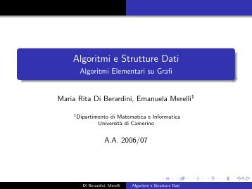 Algoritmi e Strutture Dati - Algoritmi Elementari su Grafi