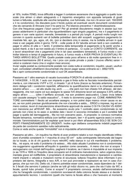 Lettera aperta ufficiosa ai condomini ed agli inquilini del condominio ...