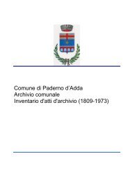 Soggetto produttore: comune di Paderno d'Adda