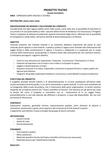 PROGETTO TEATRO Scuola secondaria - Valeggio IC Murari