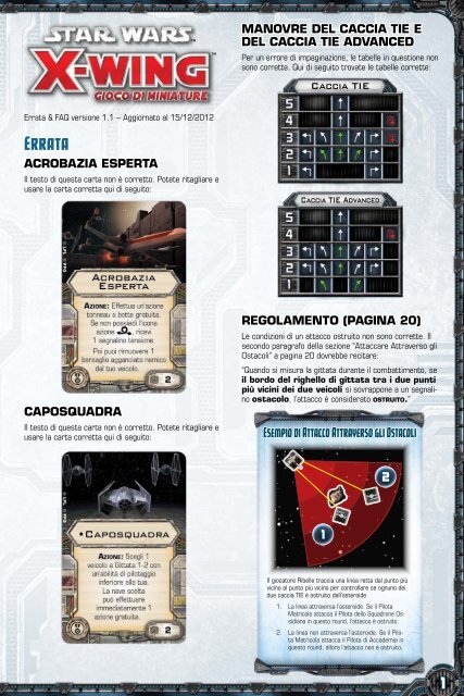 SW X-Wing Miniatures: FAQ 1.1 – Italiano