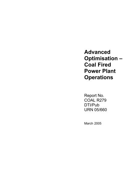 Coal Fired Power Plant Operations - DTI Home Page