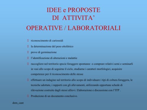 la didattica nelle materie tecnico pratiche - Istituto Tecnico Agrario ...