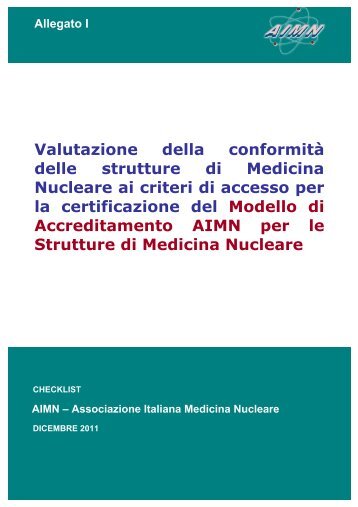 Check list di valutazione della conformità - AIMN