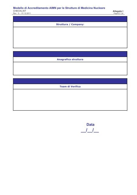 Check list di valutazione della conformità - AIMN