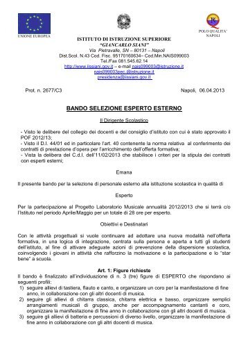 BANDO ESPERTO MUSICALE.pdf - Presentazione IIS"G. Siani"