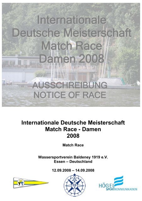 Internationale Deutsche Meisterschaft Match Race ... - WSB 1919