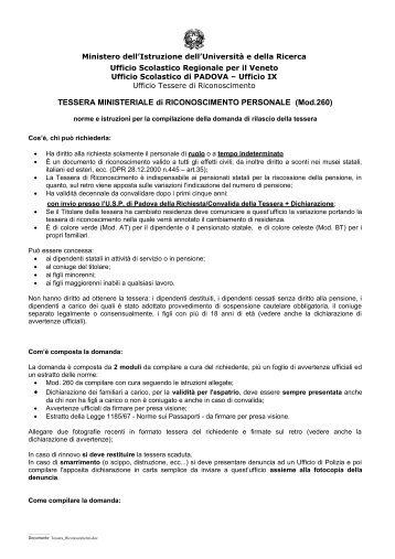 Tessera Riconoscimento Personale - Centro servizi amministrativi di ...