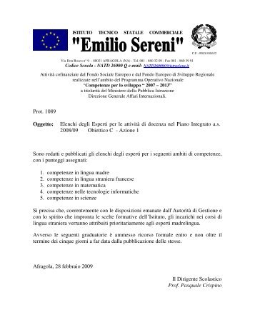 Elenchi esperti esterni - E. SERENI di Afragola
