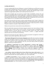 Intervento di Sandra Benedetti, Regione Emilia Romagna