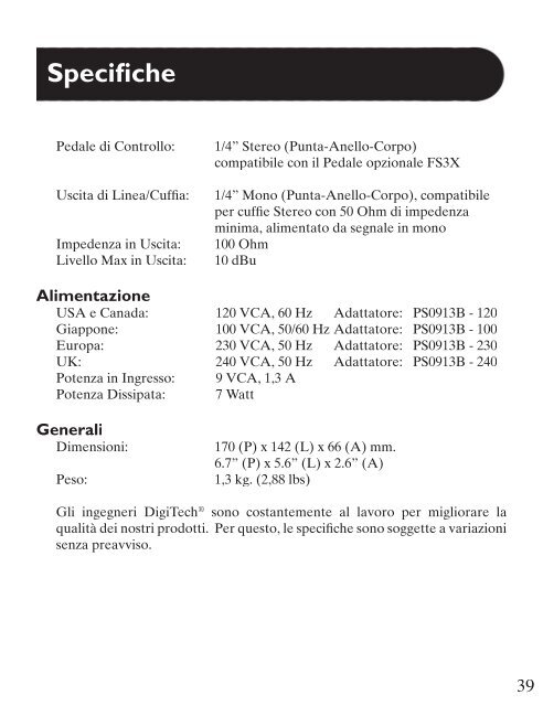 JamMan 1.2_IT.indd - Casale Bauer