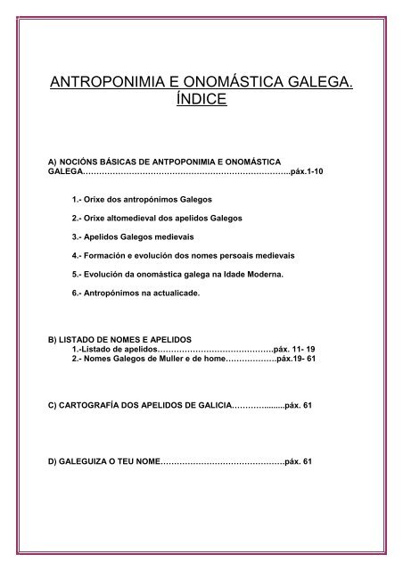 Antropónimos - IES San Clemente