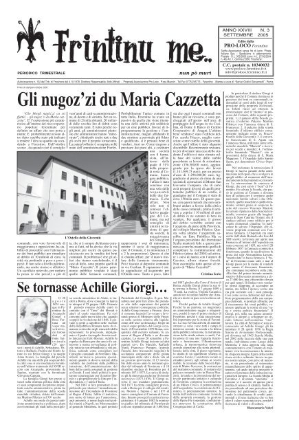Gli nugoz'zi du Maria Cazzetta Se tornasse Achille Giorgi… - Pro Loco