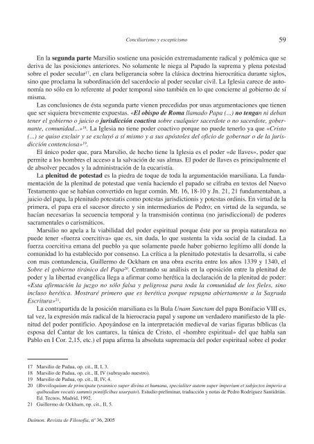 Conciliarismo y escepticismo - Biblioteca SAAVEDRA FAJARDO de ...