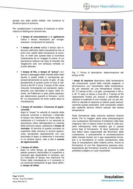 Insulation Produzione dell'espanso rigido poliuretanico (PUR)