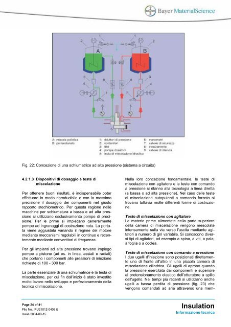 Insulation Produzione dell'espanso rigido poliuretanico (PUR)