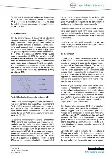 Insulation Produzione dell'espanso rigido poliuretanico (PUR)