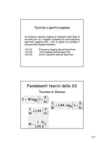 Tecniche a spettro espanso - Tlc.dibet.univpm.it