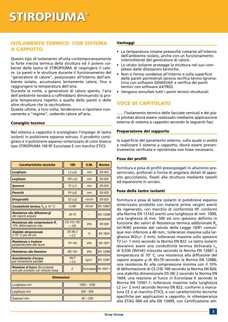 STIROPIUMA ® Caratterist