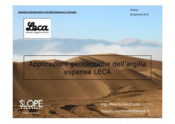 Applicazioni geotecniche dell'argilla espansa LECA - Provincia di ...