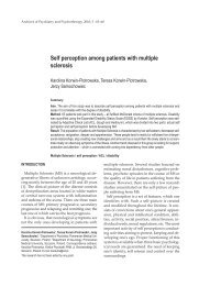 Self perception among patients with multiple sclerosis - Archives of ...