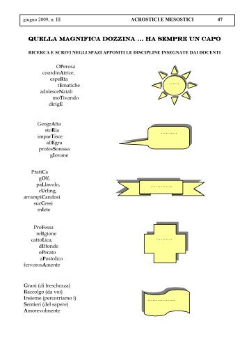 acrostici e mesostici - Direzione Didattica di Avigliana