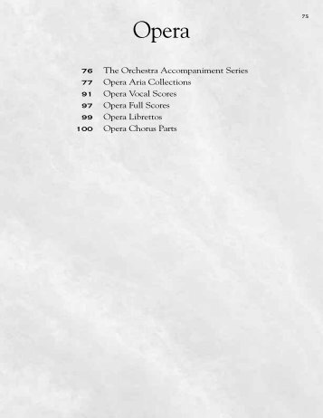 76 The Orchestra Accompaniment Series 77 Opera ... - Music Dispatch