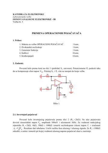 PRIMENA OPERACIONIH POJAČAVAČA