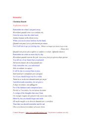 Remember - Christina Rossetti - English for Italians