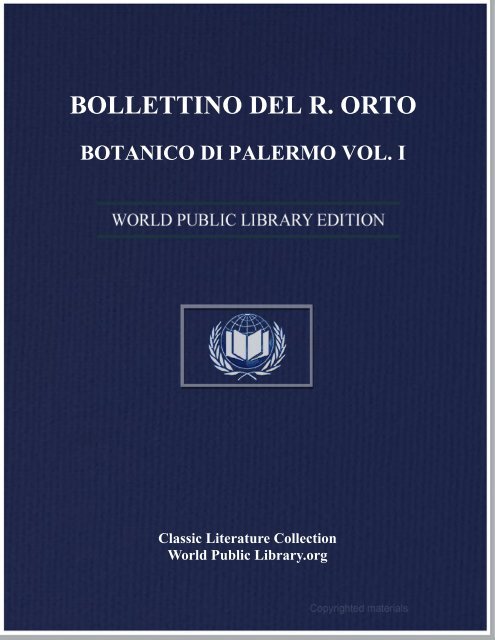 bollettino del r. orto botanico di palermo vol. i - World eBook Library