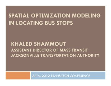 spatial optimization modeling in locating bus stops khaled shammout